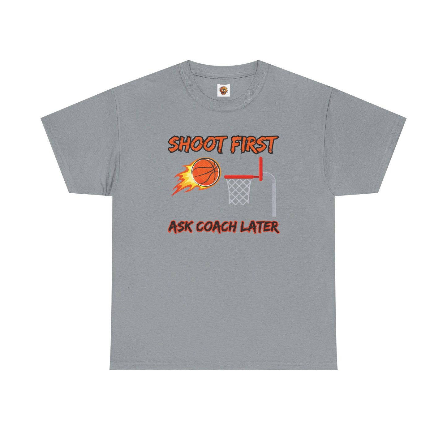 'Shoot First Ask Coach Later' Shirt Basketball Motivational T-Shirt - Unisex Athletic Tee,, Sportswear, Gift for Players