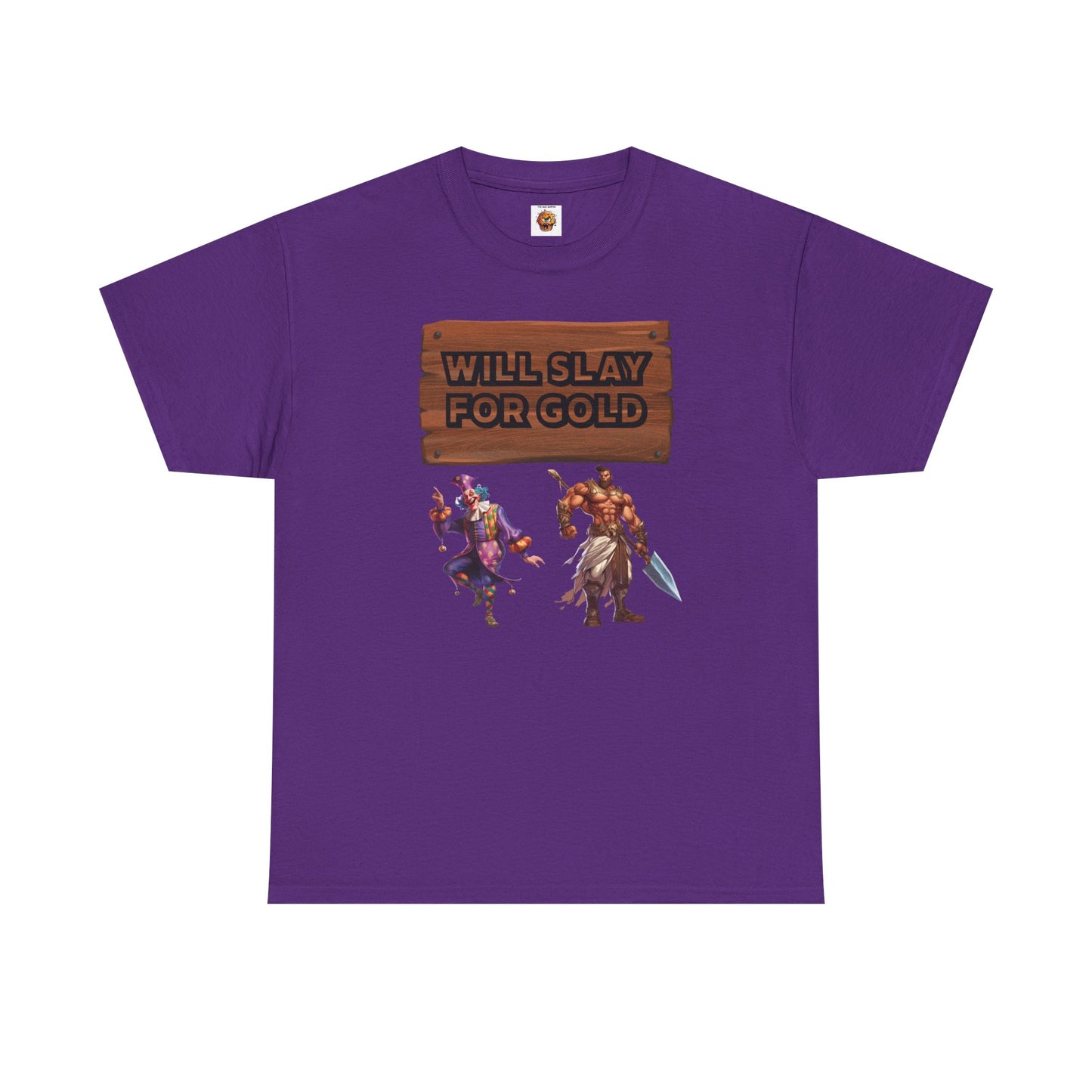 Funny Unisex Gamer Tee - "Will Slay for Gold" - Fun Gift for Gamers, Casual Wear, Birthday Tee, Gaming Night Shirt, Fantasy Apparel, DND, RPG, TTRPG, Geek, Nerd