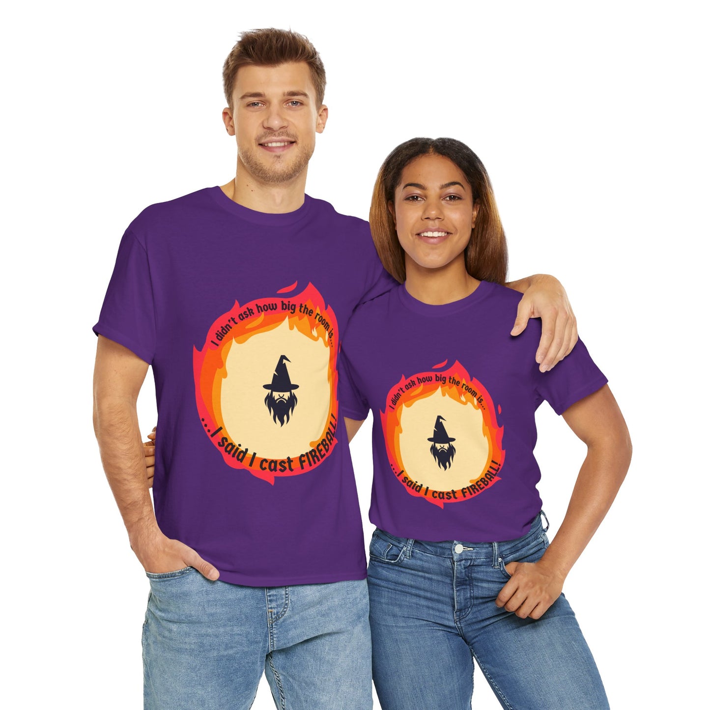 Dungeons and Dragons Unisex Heavy Cotton Tee - "I Said I Cast Fireball" Funny Wizard T-Shirt, DND, RPG, TTRPG, Geek Nerd