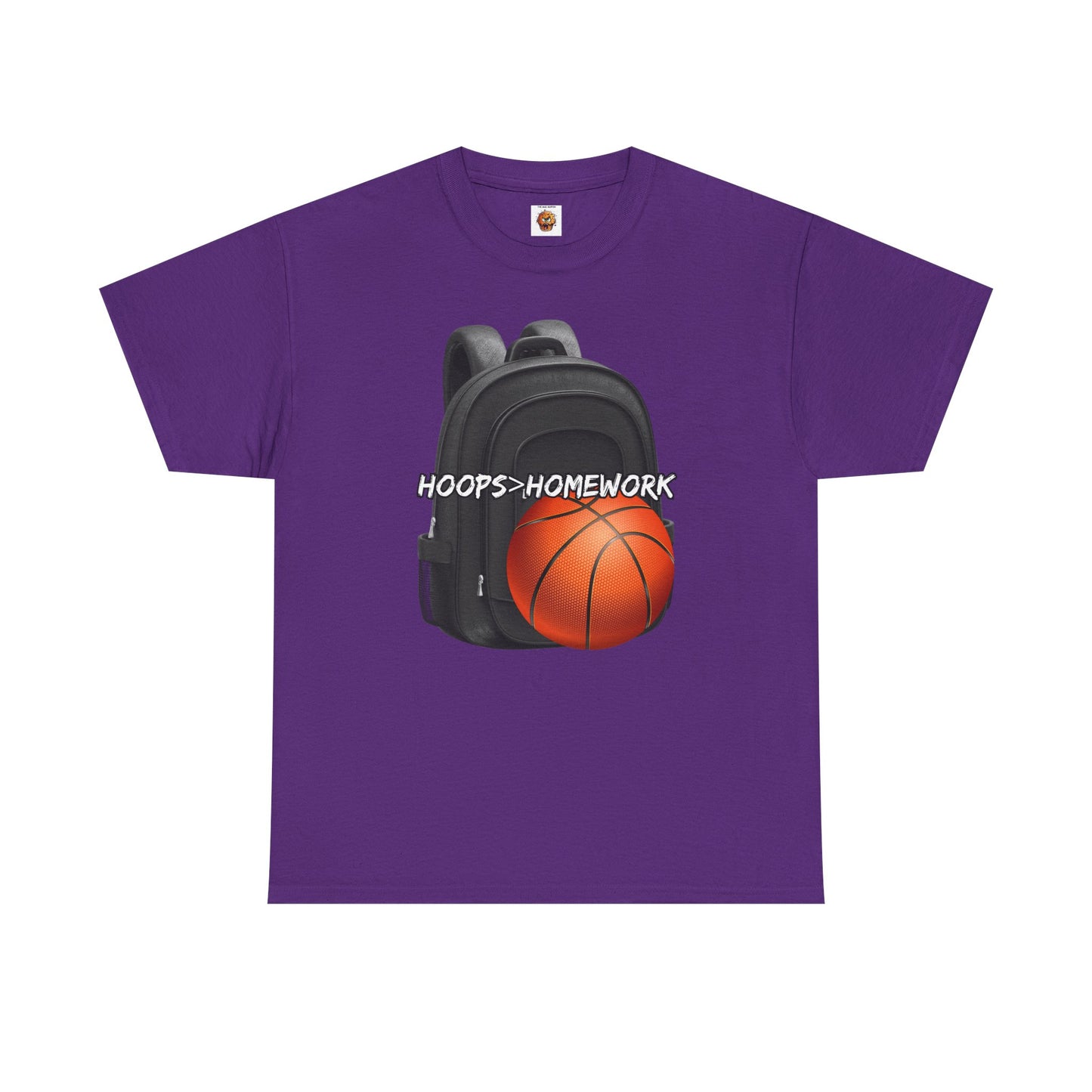 Basketball Tee: Hoops Over Homework, Unisex Cotton Shirt for Sports Lovers, Perfect for Students, Birthday Gift, Game Day Wear