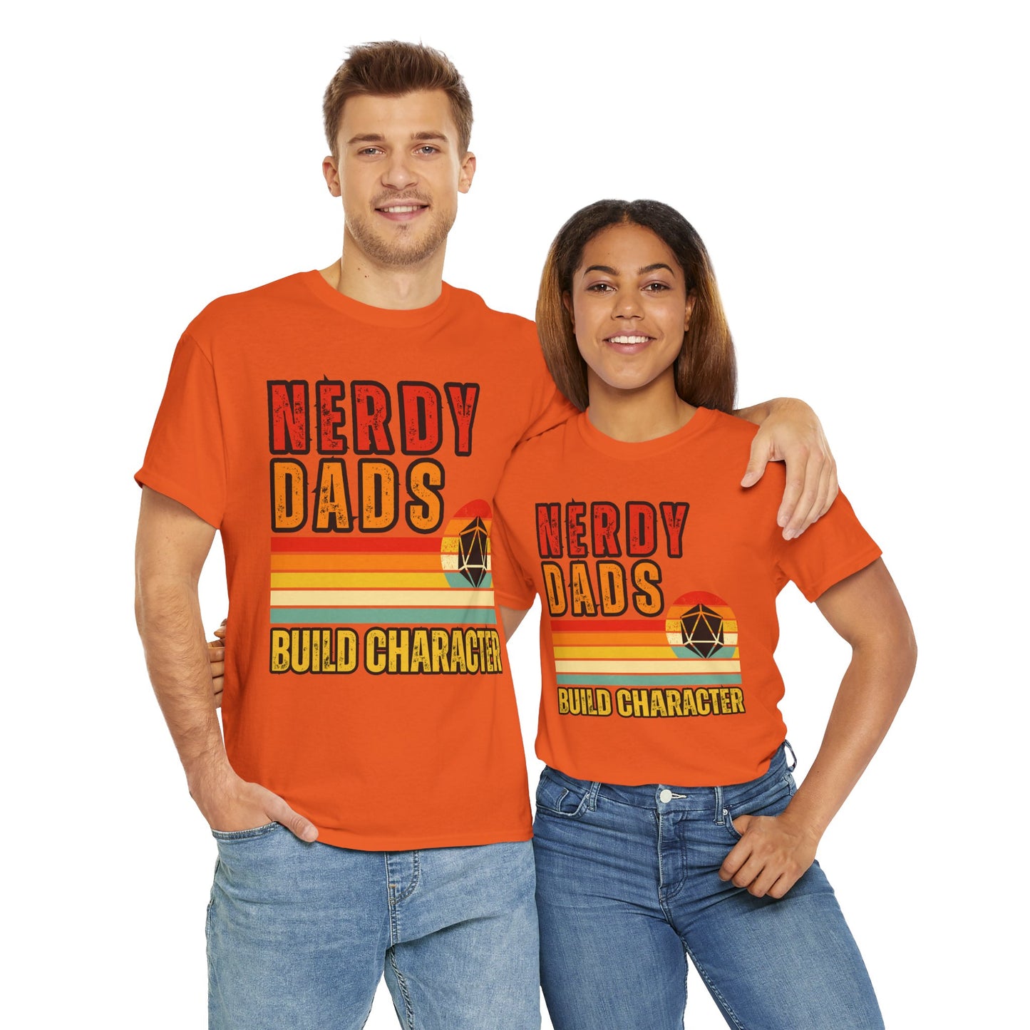 Funny 'Nerdy Dads Build Character' Tee - Perfect Gift for Father's Day, Casual Days, Parenting Humor, Unisex Cotton Shirt, Family Fun, Father, Dad, DND, RPG, TTRPG, Geek, Nerd