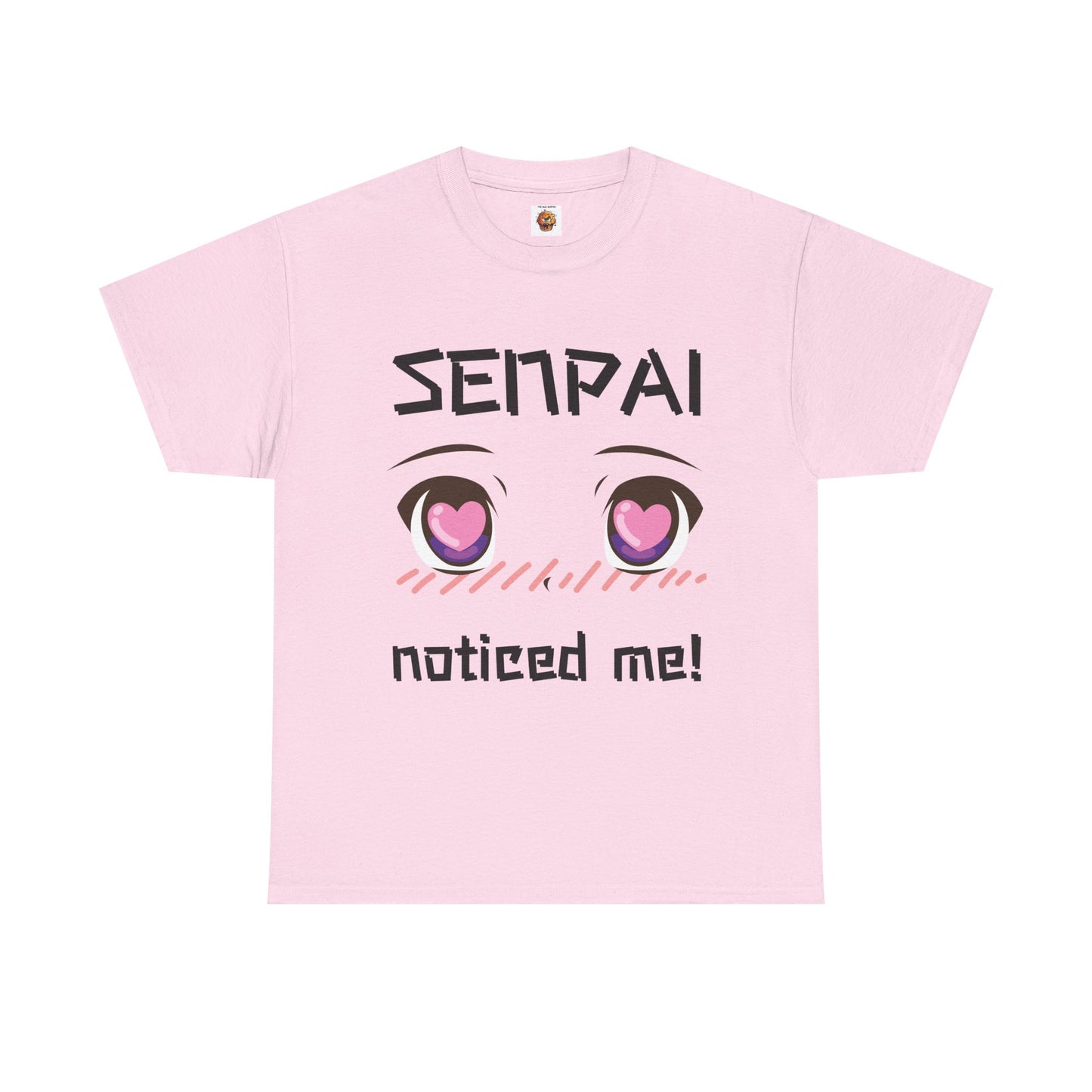 'Senpai Noticed Me' Blushing Chibi Girl Unisex Heavy Cotton Tee Shirt - Cute Anime T-Shirt for Fans, Kawaii, Geek, Nerd
