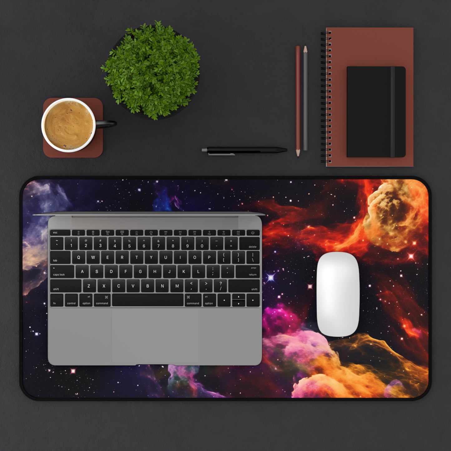 Cosmic Galaxy Desk Mat - Vibrant Space Themed Mouse Pad for Gamers and Astronomy Lovers, SciFi, Exploration, Final Frontier
