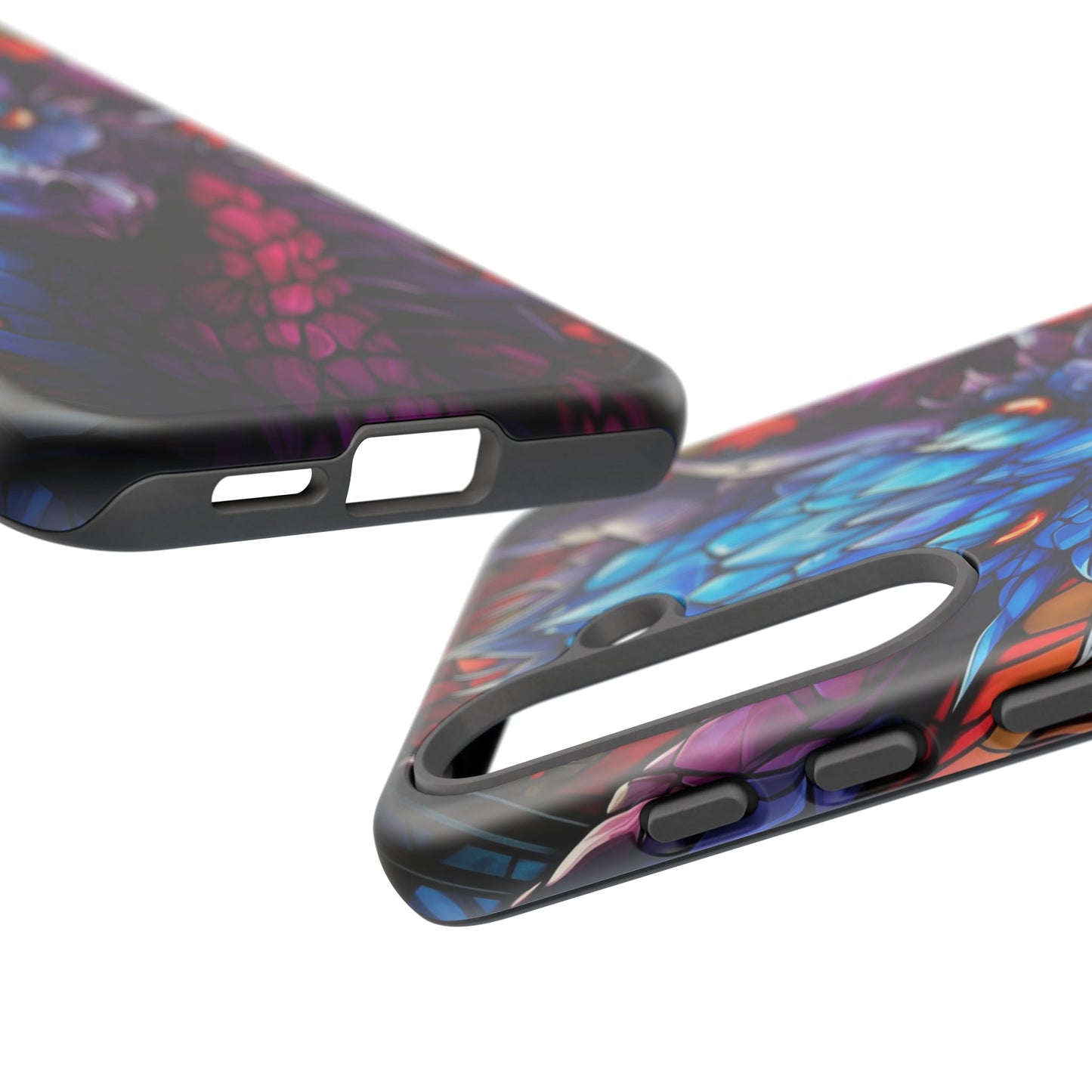 Colorful Blue Dragon Stained Glass Design Phone Case - Tough and Stylish Protection for Your Device, iPhone, Samsung, DND, Fantasy