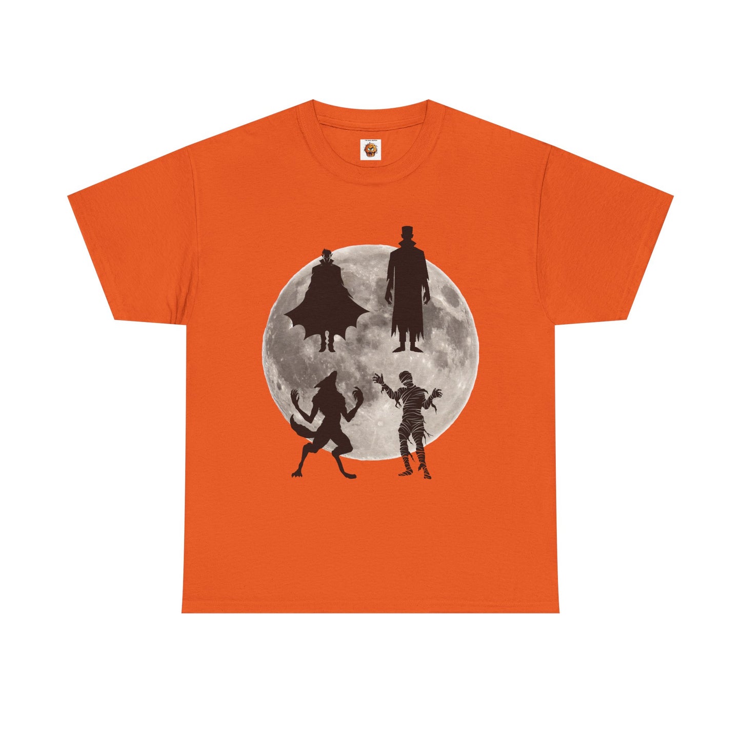 Halloween Silhouette Unisex Heavy Cotton Tee Shirt T-Shirt - Classic Movie Monsters, Horror, Scary, Retro, Vintage, Geek, Nerd
