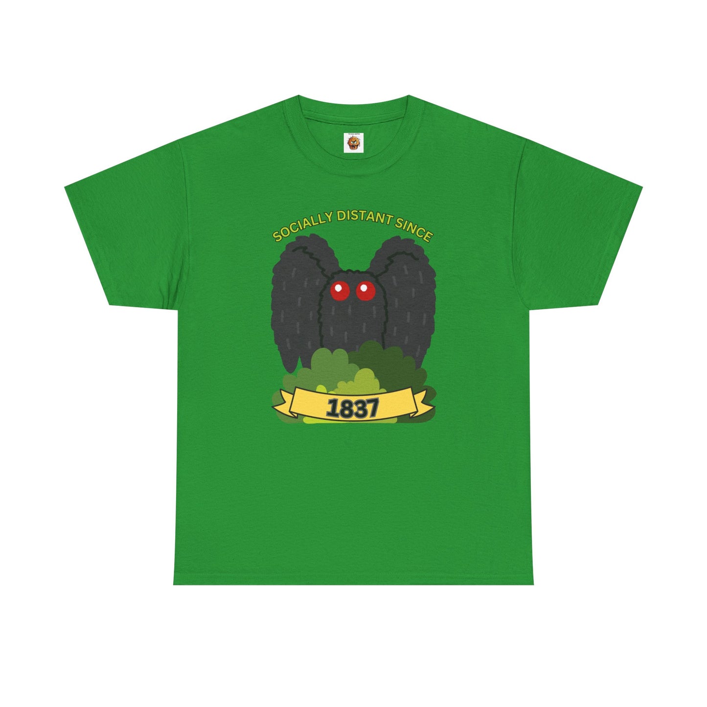 Mothman 'Socially Distant Since 1837' Unisex Tee, Funny Graphic Tee, Quirky T-Shirt, Casual Wear, Gift for Friends, Paranormal, Cryptid, Geek, Nerd, Scary, Creepy