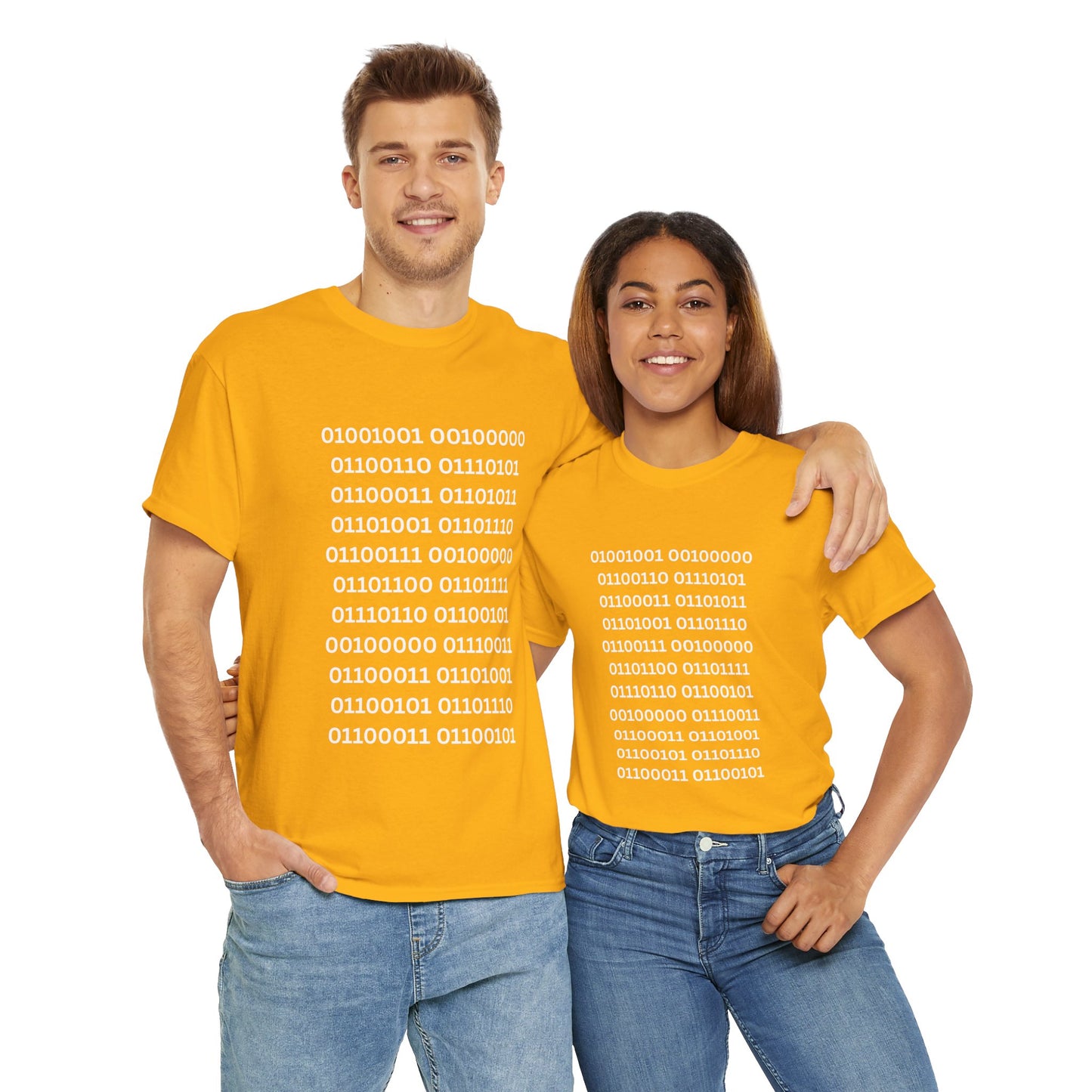"I F---ing Love Science' Unisex Cotton Tee Shirt - Binary Code Design for Tech Enthusiasts, Geek, Nerd