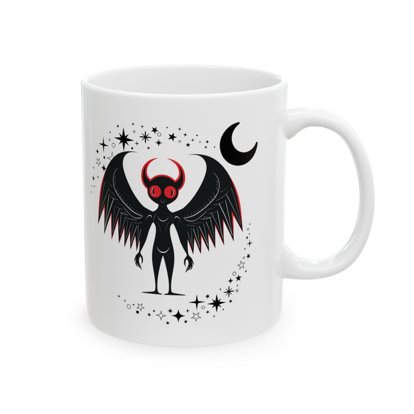 Funny Motivational Ceramic Mug - "Mothman Believes in You!" - Custom Design, Ideal Gift for Inspiration & Encouragement, Horror, Scary, Halloween, Geek, Nerd