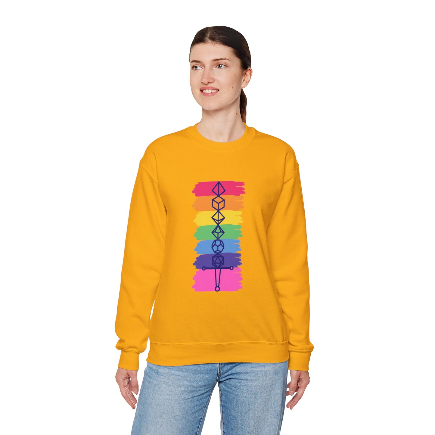 Safe Space Pride Month Rainbow Sword Dungeons and Dragons DND Unisex Heavy Blend Sweatshirt T-Shirt - RPG, TTRPG, Roleplaying, Geek, Nerd