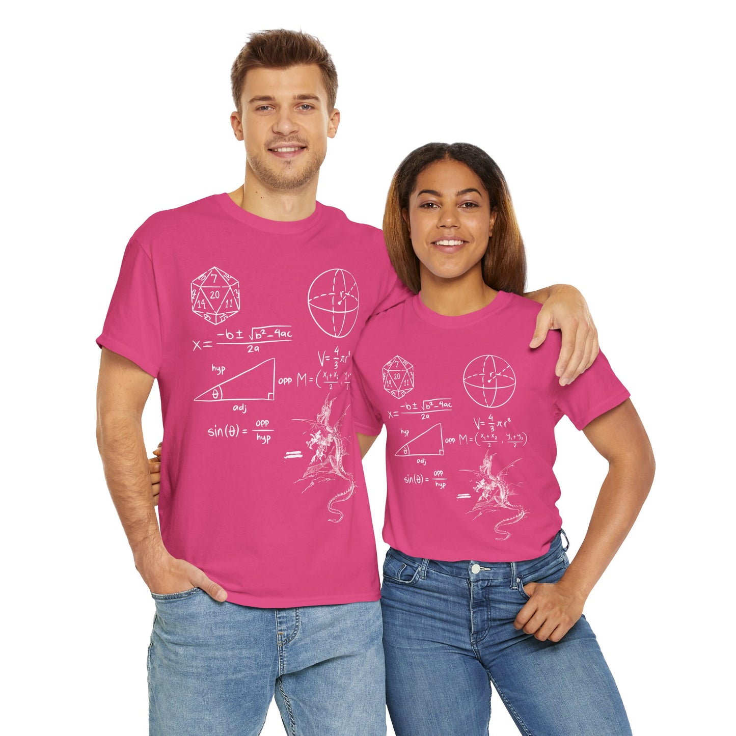 'The Science Of A D20' Mathematical Dungeon & Dragon Tee | Science Shirt for Nerds, Gifts for Geeks, Math Lover Apparel, Unisex Cotton Top, DND, RPG, TTRPG, Nerd, Dice