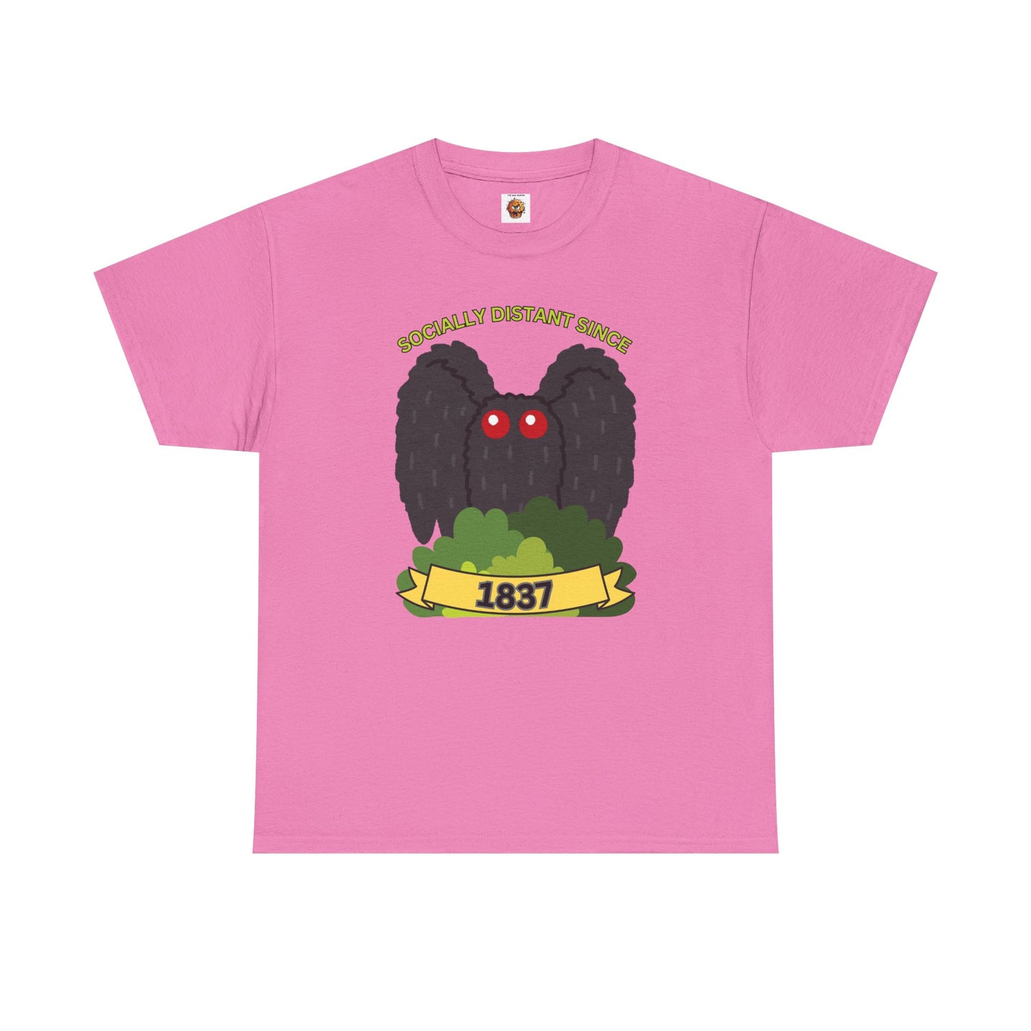 Mothman 'Socially Distant Since 1837' Unisex Tee, Funny Graphic Tee, Quirky T-Shirt, Casual Wear, Gift for Friends, Paranormal, Cryptid, Geek, Nerd, Scary, Creepy