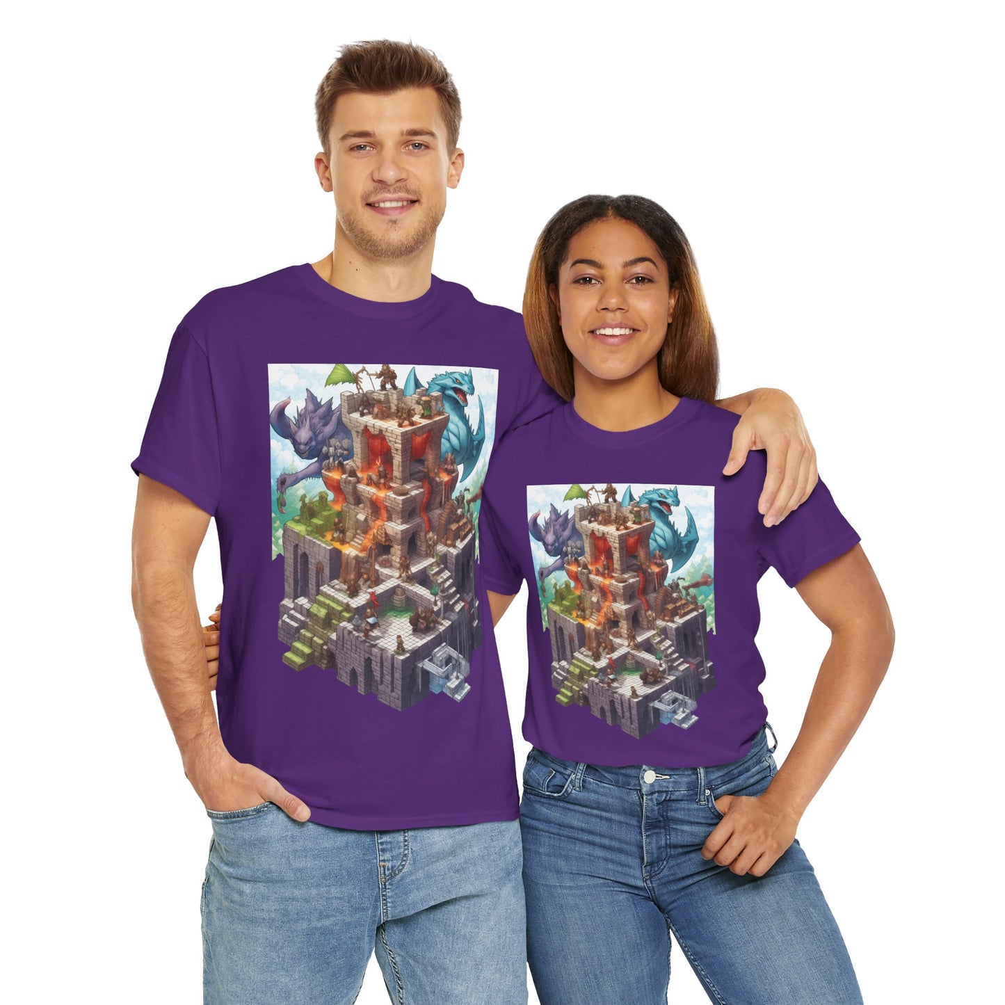 Dungeons and Isometric Dragons Fantasy Adventure Unisex Heavy Cotton Tee, Video Game Shirt, Graphic Tee, Gamer Gift, Casual Wear, Unique T-Shirt, DND, RPG, TTRPG, Geek, Nerd