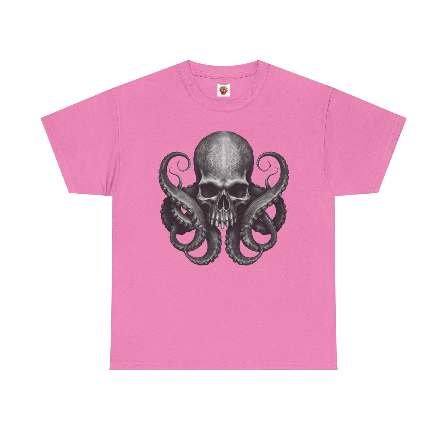 Skull & Octopus Graphic Tee | Edgy Unisex Heavy Cotton T-Shirt, Alternative Fashion, Halloween Gift, Casual Wear, Trendy Apparel, Kraken, Cthulhu, Monster