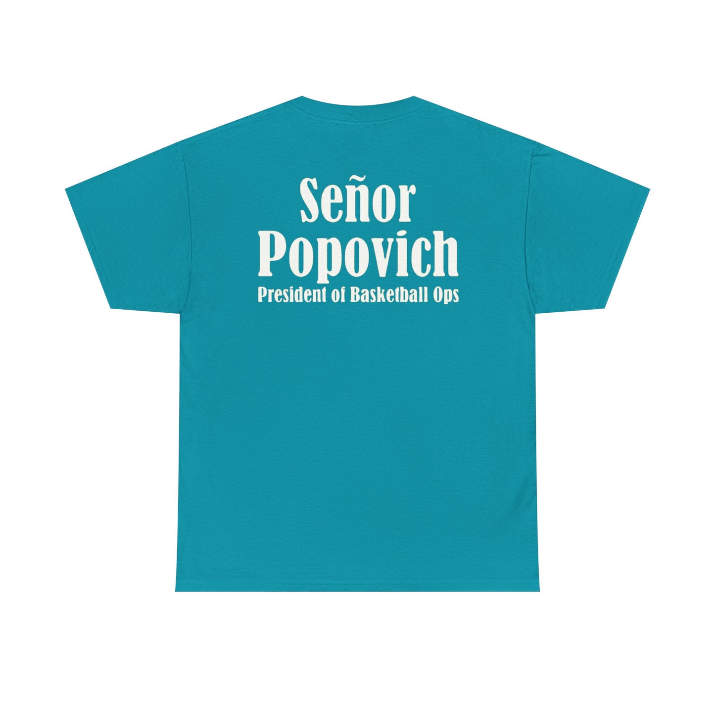 'Señor Popovich' 'El Jefe' Two Double Sided Print Unisex Heavy Cotton Tee - Casual Basketball Culture Shirt, Sports, Coach, T-Shirt