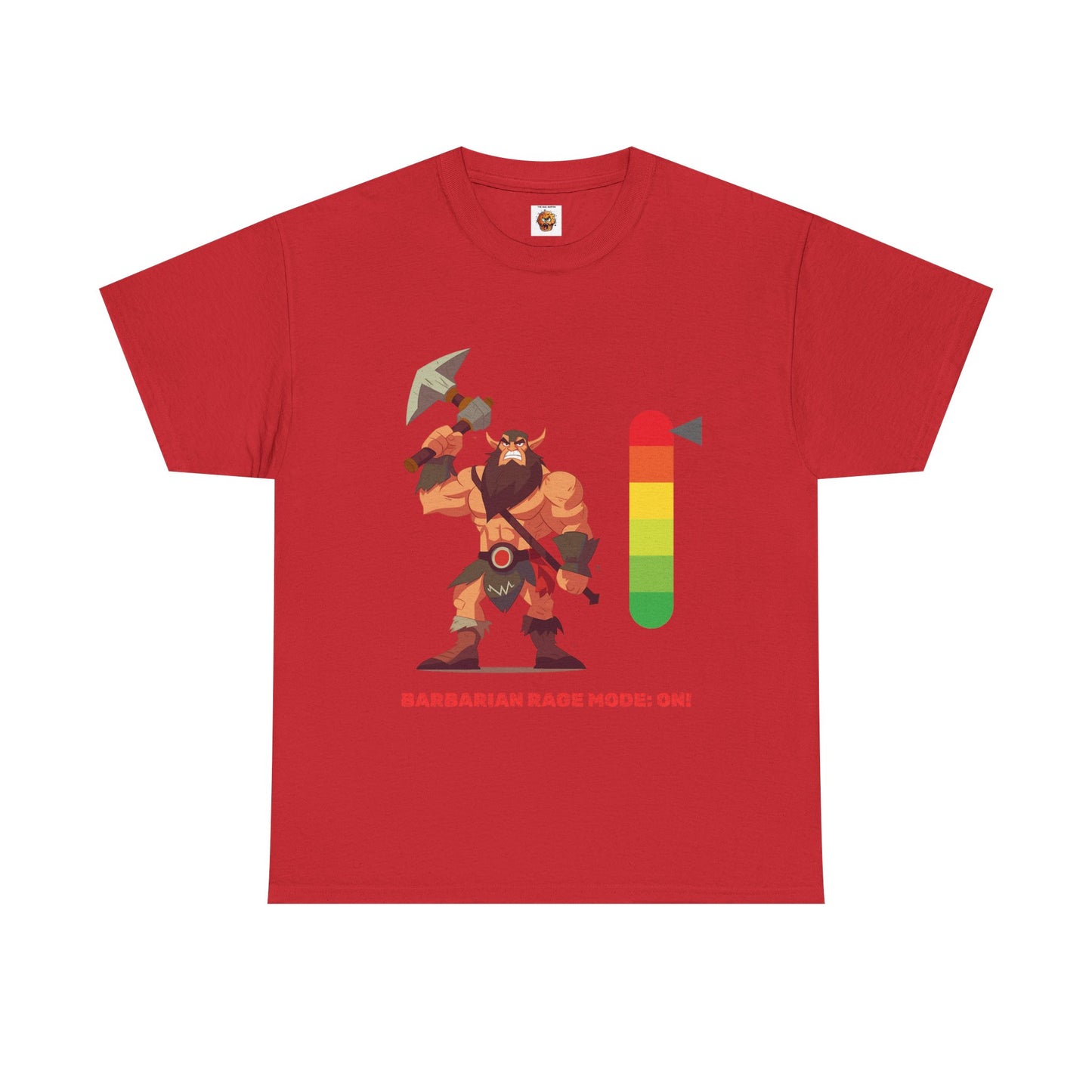Barbarian Rage Mode On Dungeons and Dragons DND Unisex Heavy Cotton Tee Shirt T-Shirt, RPG, TTRPG, Roleplaying, Geek, Nerd