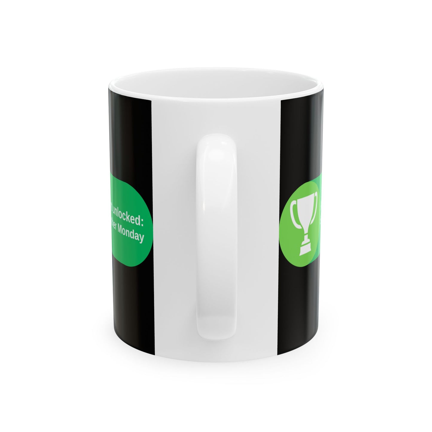 'Achievement Unlocked Survived another Monday' Ceramic Mug - Funny Gift for Gamers, 11oz & 15oz - Gamer, Gaming, XBox, Geek, Nerd