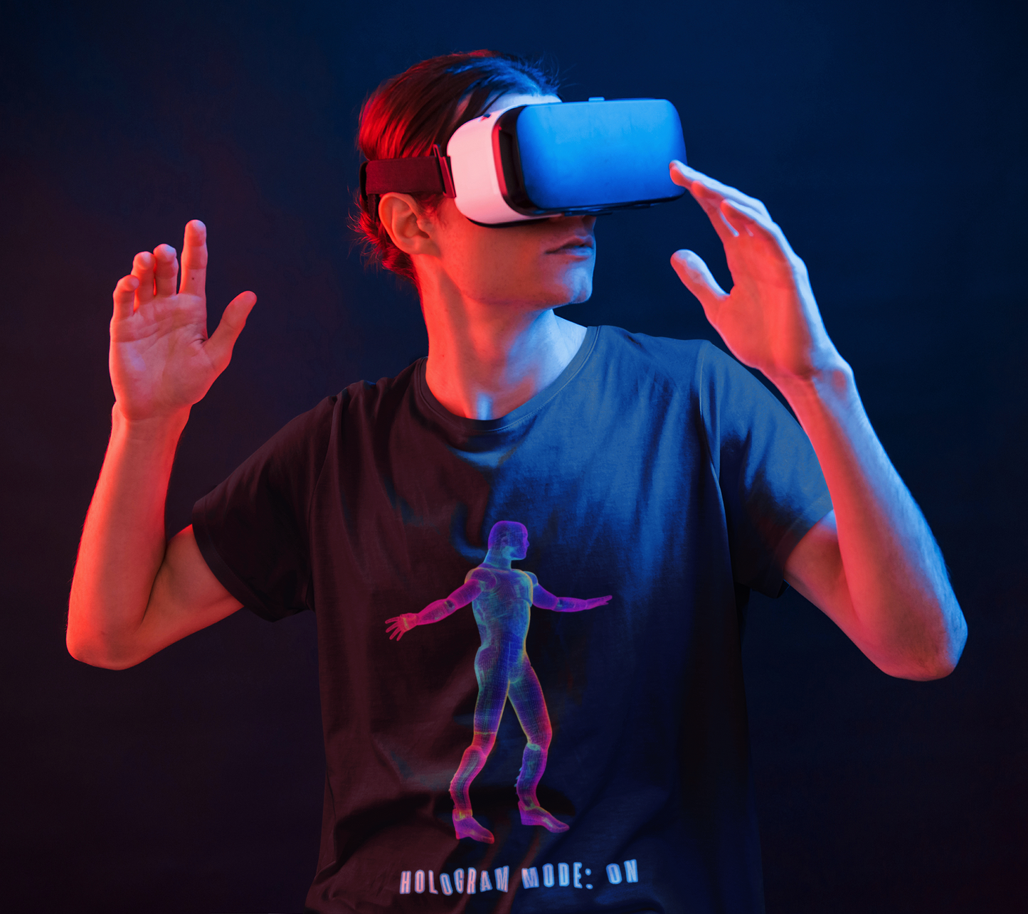 3D Futuristic Hologram Tee Shirt - Unisex Heavy Cotton T-Shirt, Retro Graphic Tee, Unique Gift, Sci-Fi Outfits, Geek, Nerd