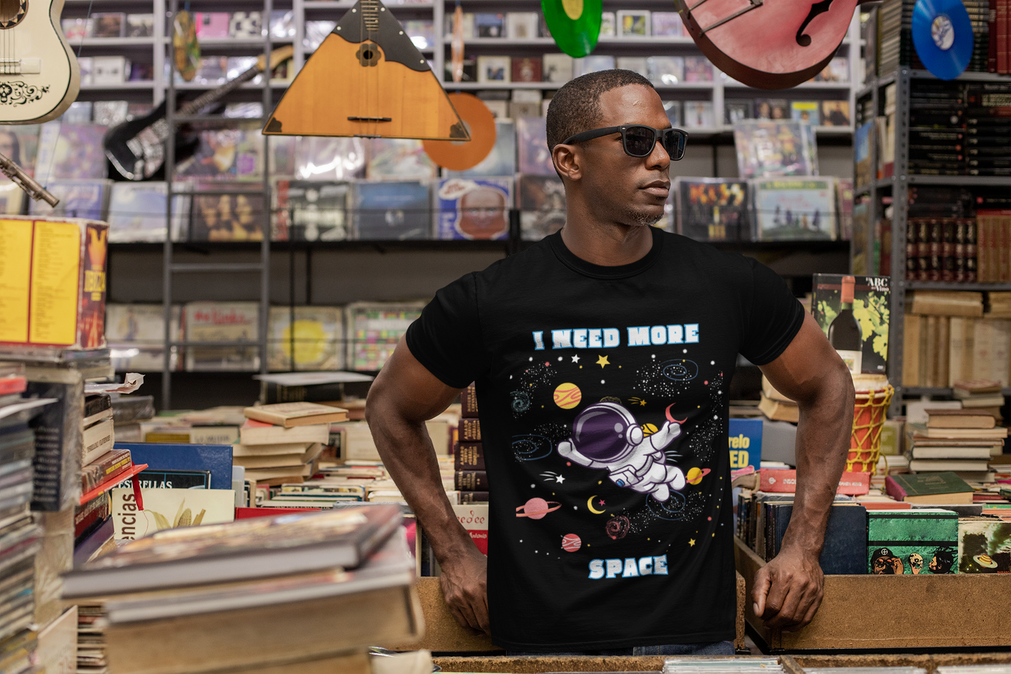I Need More Space Unisex Heavy Cotton Tee - Fun Astronaut Graphic T-Shirt for Space Lovers, Science, Tech, Geek, Nerd