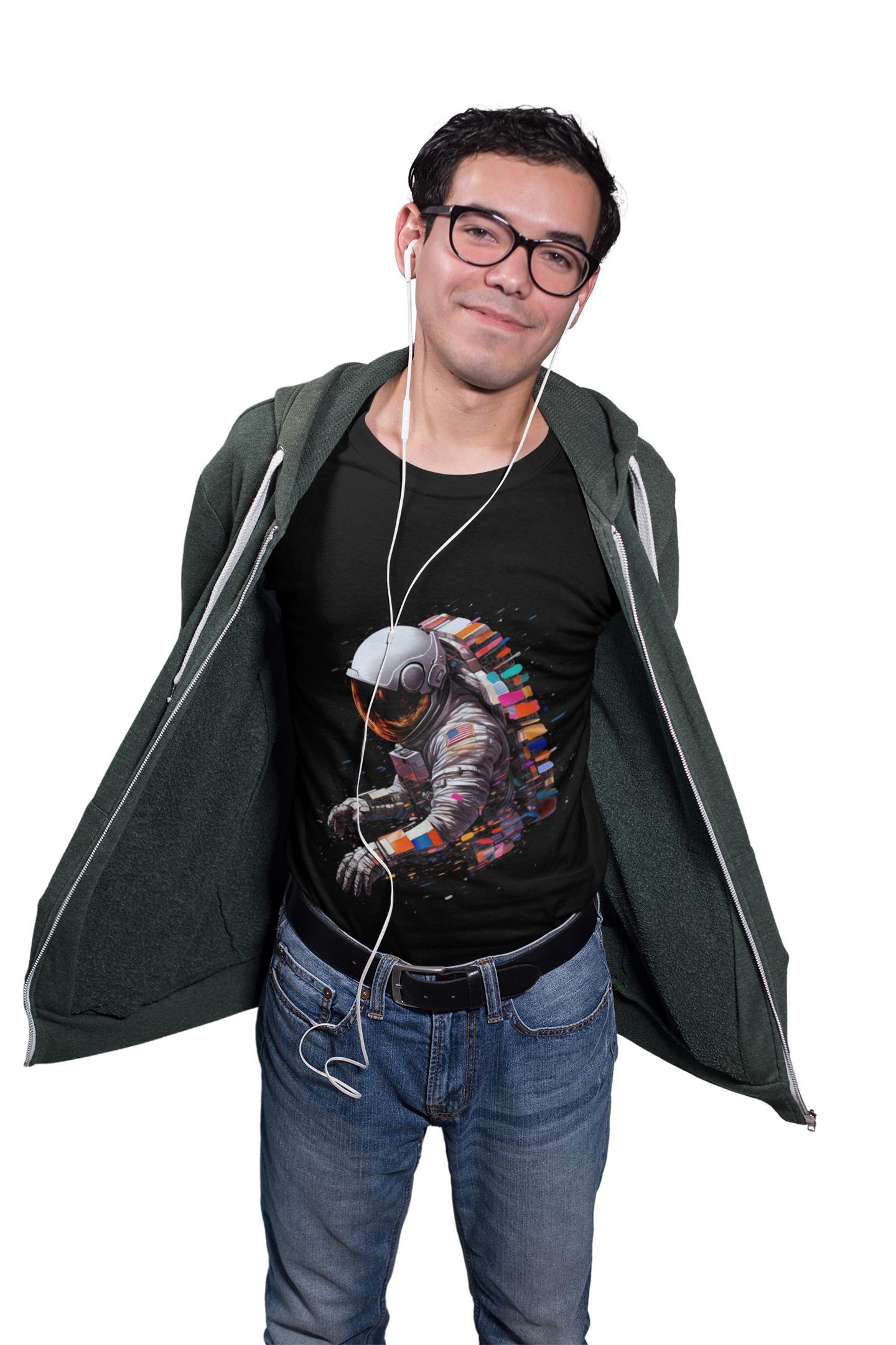 U.S. Astronaut Cosmic Explorer Unisex Heavy Cotton Tee Shirt - Space-Themed Graphic T-Shirt, Geek, Nerd