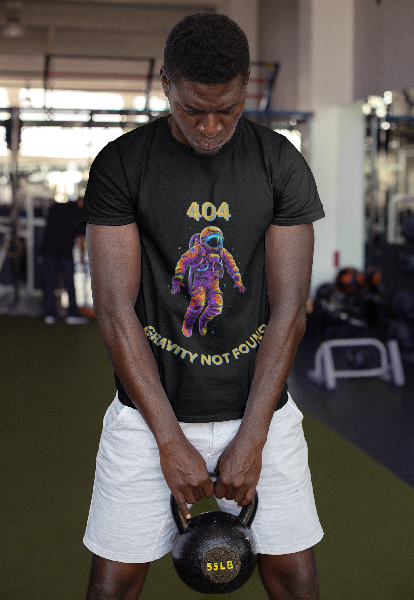 Sci-Fi Space Exploration Cosmic Humor Unisex Heavy Cotton Tee Shirt - '404 Gravity Not Found' Design, Astronaut, Geek, Nerd