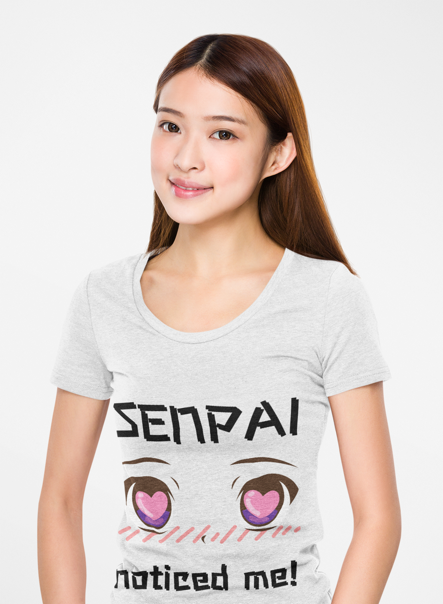 'Senpai Noticed Me' Blushing Chibi Girl Unisex Heavy Cotton Tee Shirt - Cute Anime T-Shirt for Fans, Kawaii, Geek, Nerd
