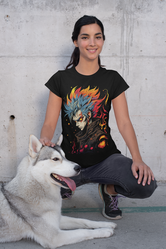 Shonen Anime Monster 001 Fire Demon Unisex Heavy Cotton Tee - Bold Graphic Shirt T-Shirt, Weeb, Otaku, Geek, Nerd