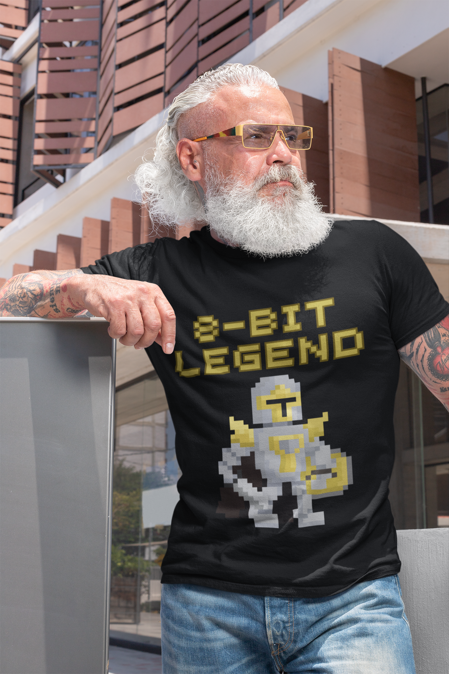 8-Bit Legend Unisex Heavy Cotton Tee Shirt - Retro Gamer T-Shirt, Knight And Sword, Gaming, Nerd, Geek
