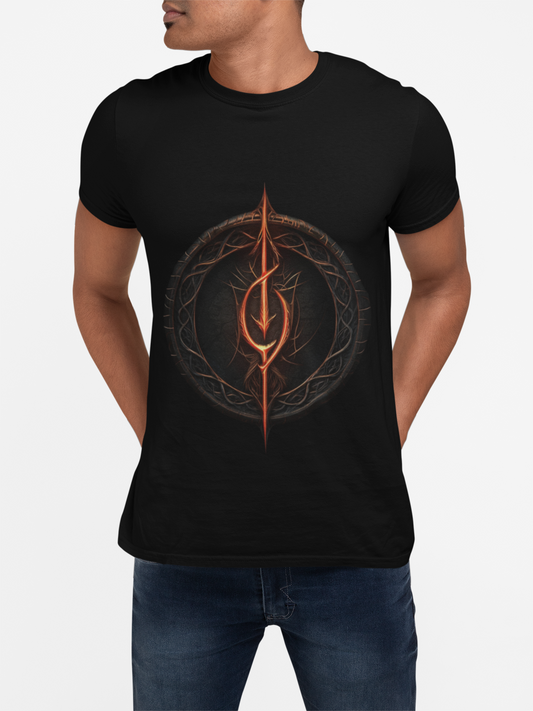 Unisex Heavy Cotton Tee Shirt T-Shirt - Cursed Mark Design, Perfect for Horror Fans & Collectors, Scary, Gothic, Halloween, Geek, Nerd