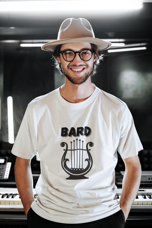 Bard Icon Symbol Dungeons and Dragons DND Unisex Heavy Cotton Tee Shirt T-Shirt - RPG, TTRPG, Roleplaying, Geek, Nerd
