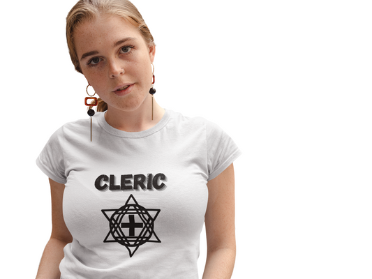 Cleric Icon Symbol Dungeons and Dragons DND Heavy Cotton Tee Shirt T-Shirt - RPG, TTRPG, Roleplaying, Geek, Nerd