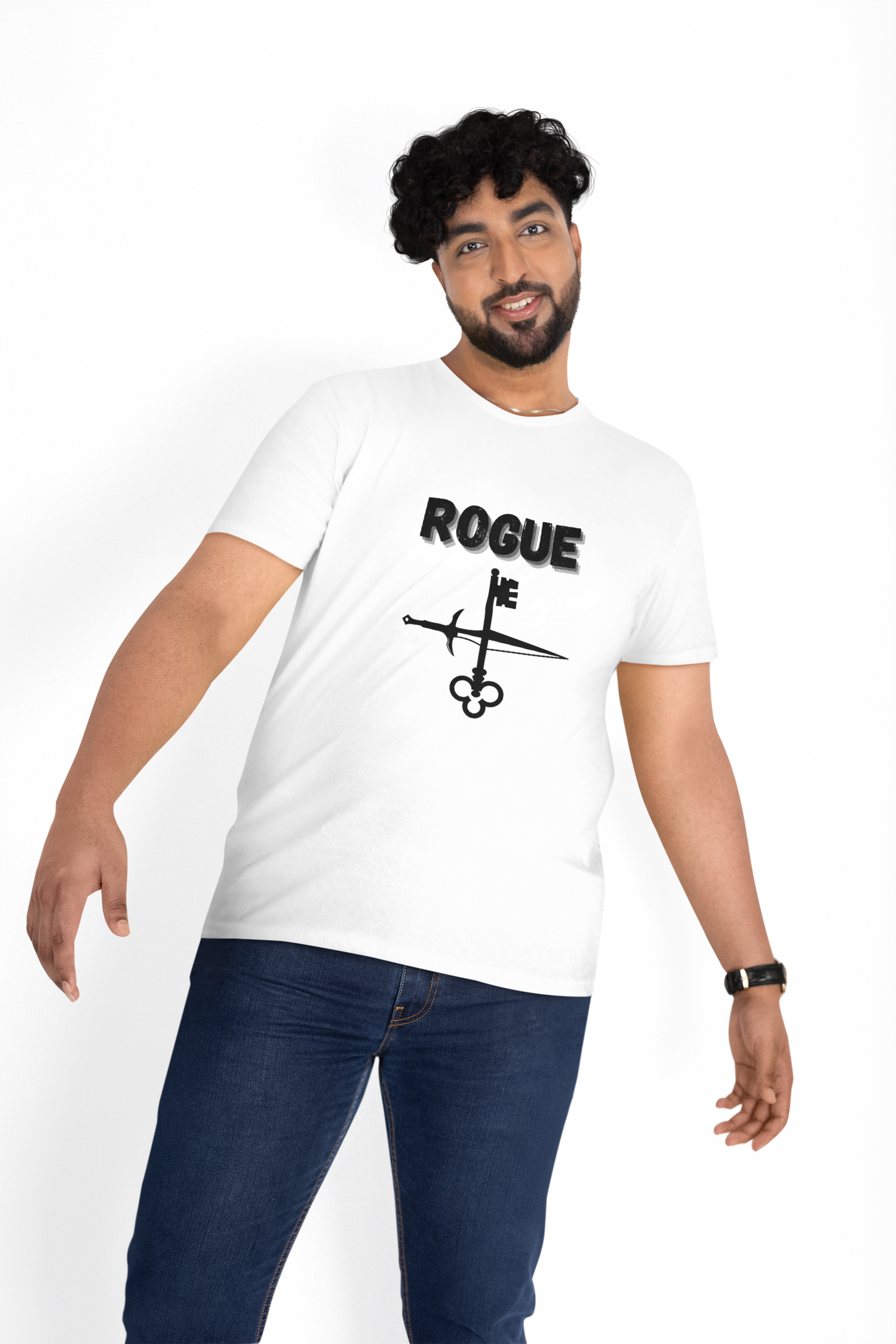 Rogue Icon Symbol Dungeons and Dragons Unisex Heavy Cotton Tee Shirt T-Shirt - RPG, TTRPG, Roleplaying, Geek, Nerd