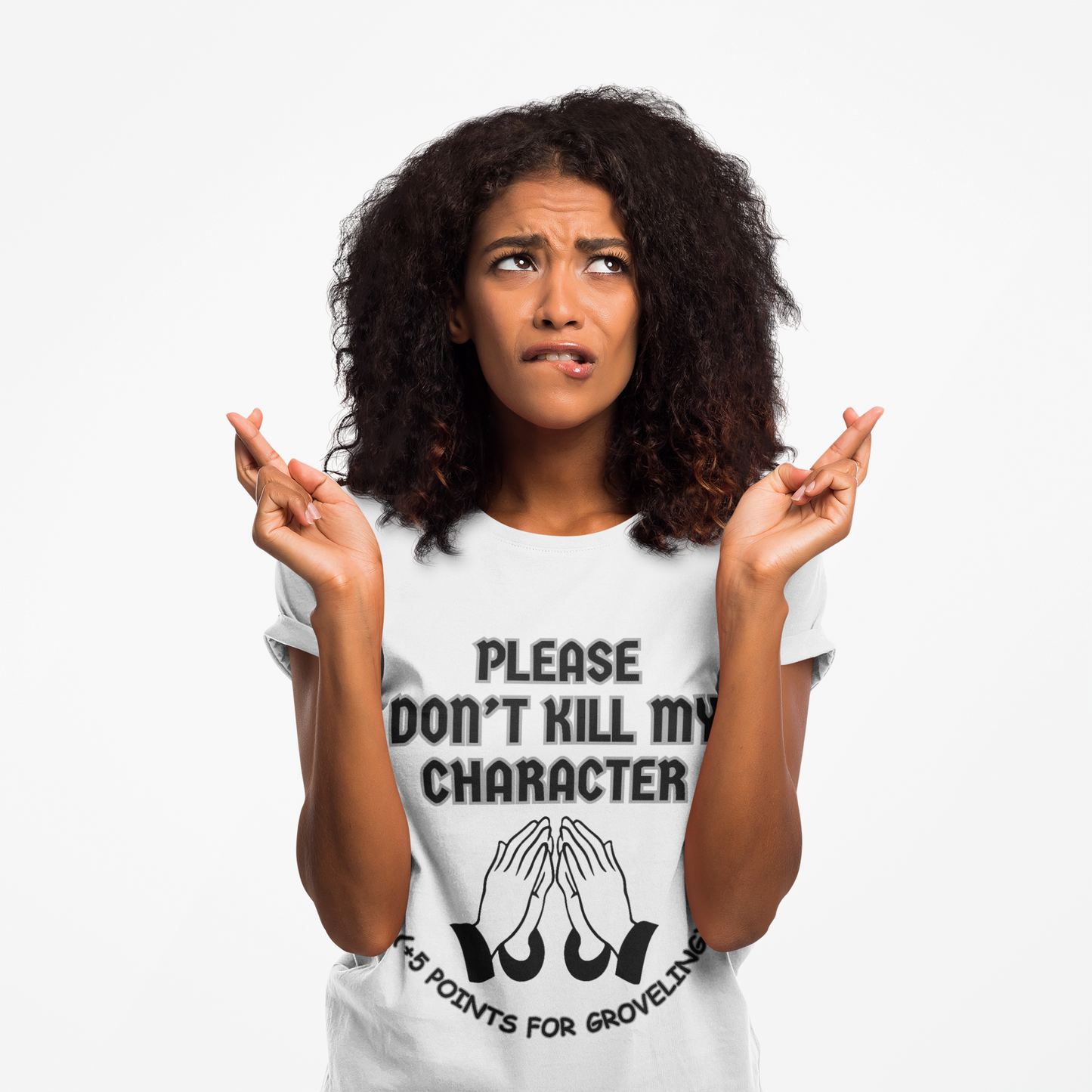 "Please Don't Kill My Character" Dungeons and Dragons DND Unisex Heavy Cotton Tee Shirt T-Shirt - RPG, TTRPG, Roleplaying, Geek, Nerd