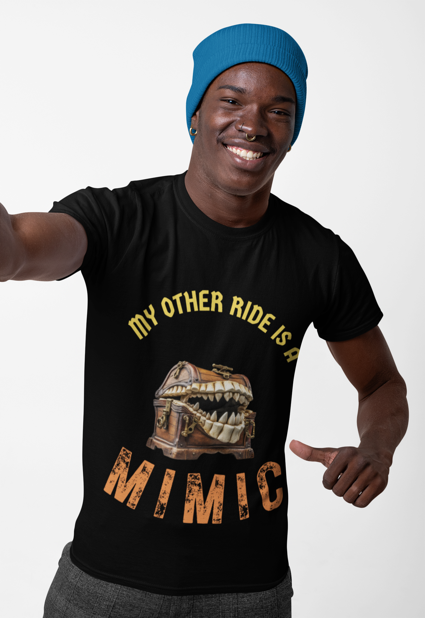 "My Other Ride is a Mimic" Fantasy Dungeons and Dragons DND Unisex Heavy Cotton Tee Shirt - RPG, TTRPG, Roleplaying, Geek, Nerd