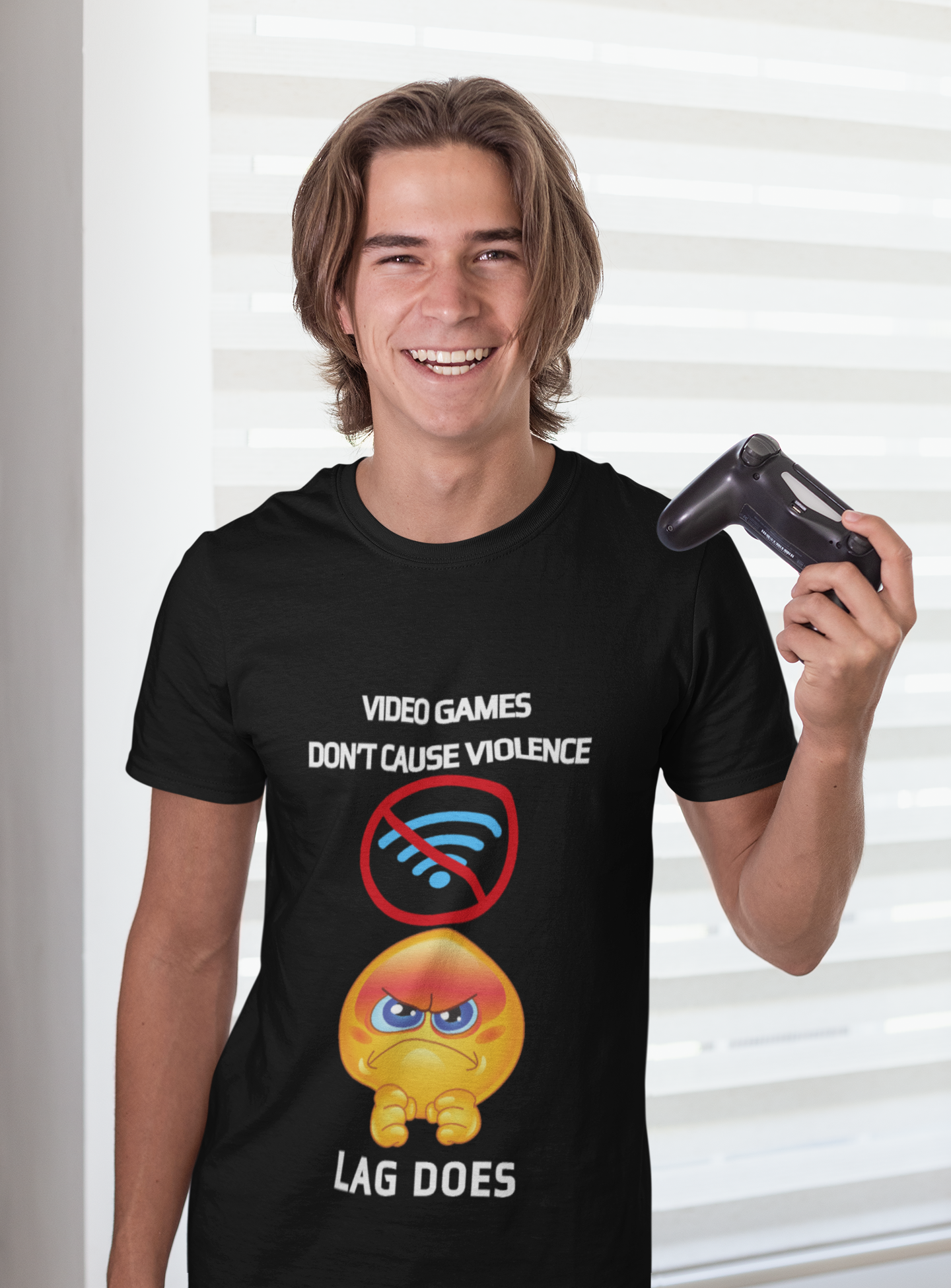 "Video Games Don't Cause Violence, Lag Does" Gaming T-Shirt Unisex Heavy Cotton Tee Shirt - Gamer, Gaming, Geek, Nerd