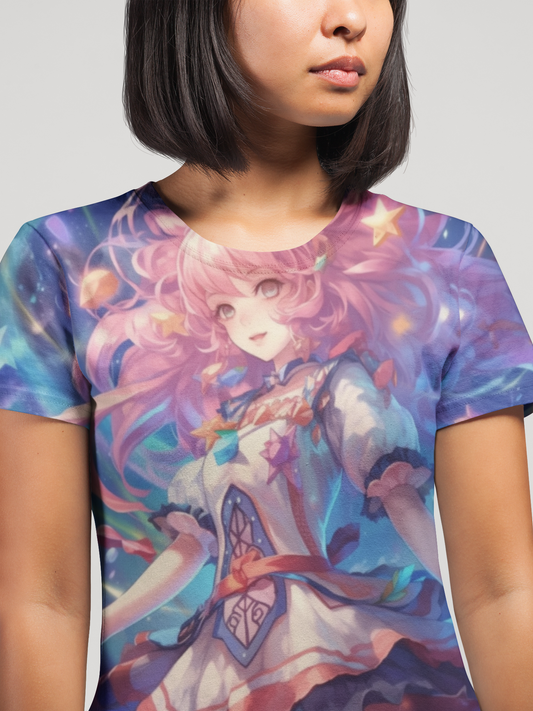 Celestial Magical Girl Transformation Unisex AOP Tee with Fantasy Design, Sailor Scout, Sailor Moon, Anime, Weeb, Otaku, Geek, Nerd