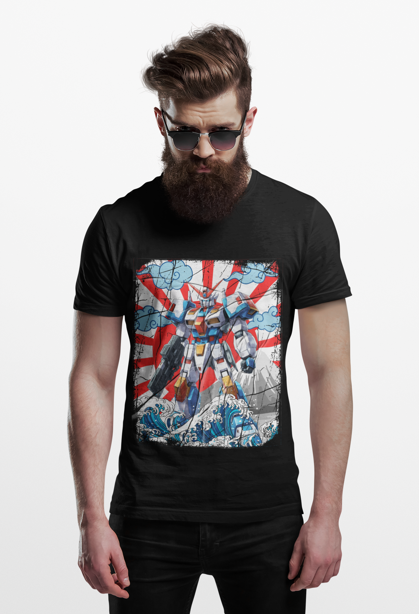 Mobile Suit Japanese Mecha Robot Town Sagami Kanagawa Graphic Tee T-Shirt for Anime Fans, Manga, Weeb, Otaku, Geek, Nerd