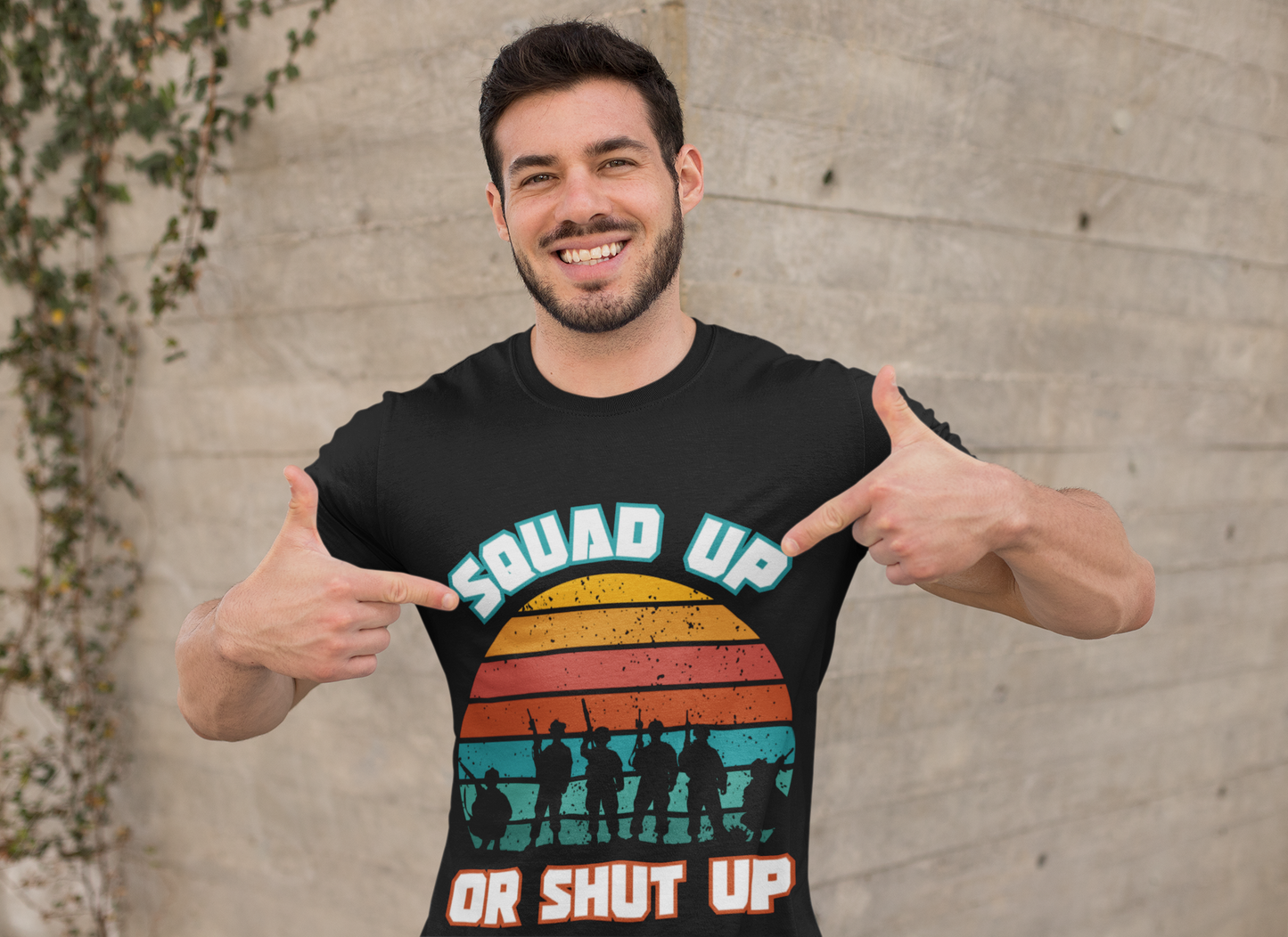 Squad Up Military Unisex Heavy Cotton Tee Shirt - Gamer, Gaming Graphic T-Shirt for Friends, Parties, and Casual Wear, Geek, Nerd