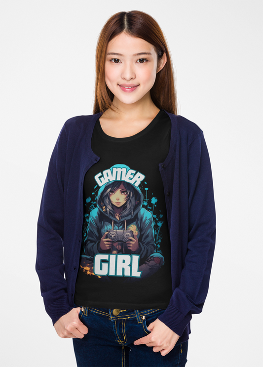 Gamer Girl Hoodie, Ear Phones, Controller Unisex Heavy Cotton Tee - Comfortable Casual Tee for Gaming Enthusiasts, Video Game, Geek, Nerd