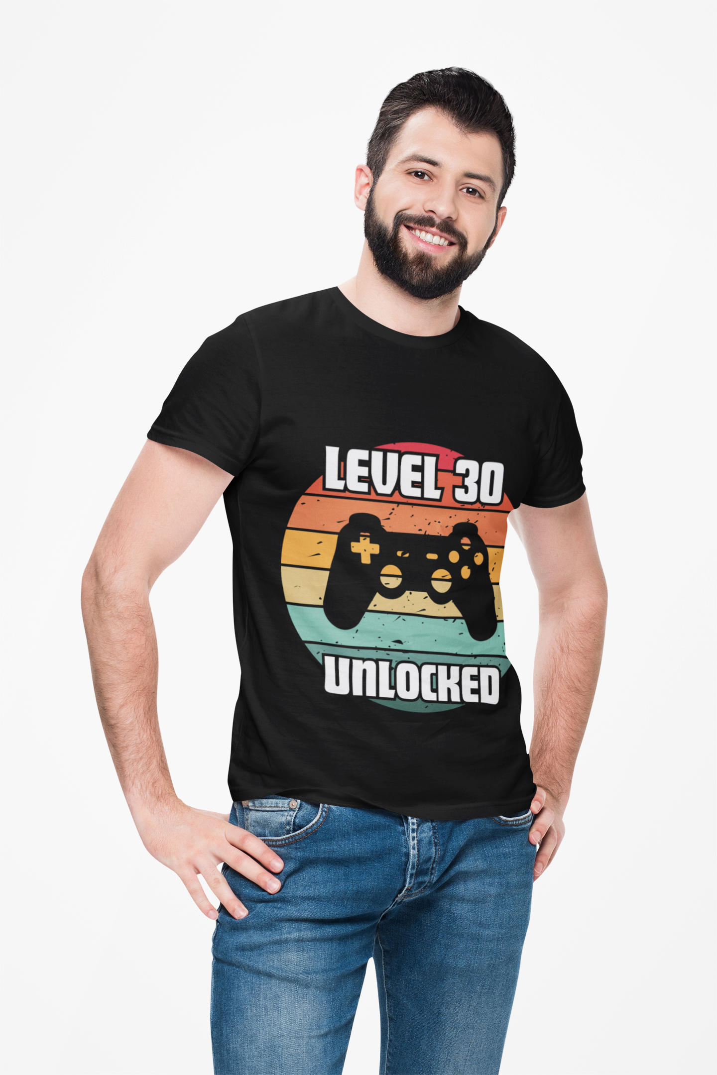 Gaming Level 30 Unlocked Tee - Unisex Heavy Cotton T-Shirt, Video Game, Gamer, Happy Birthday Shirt, Geek, Nerd, Retro