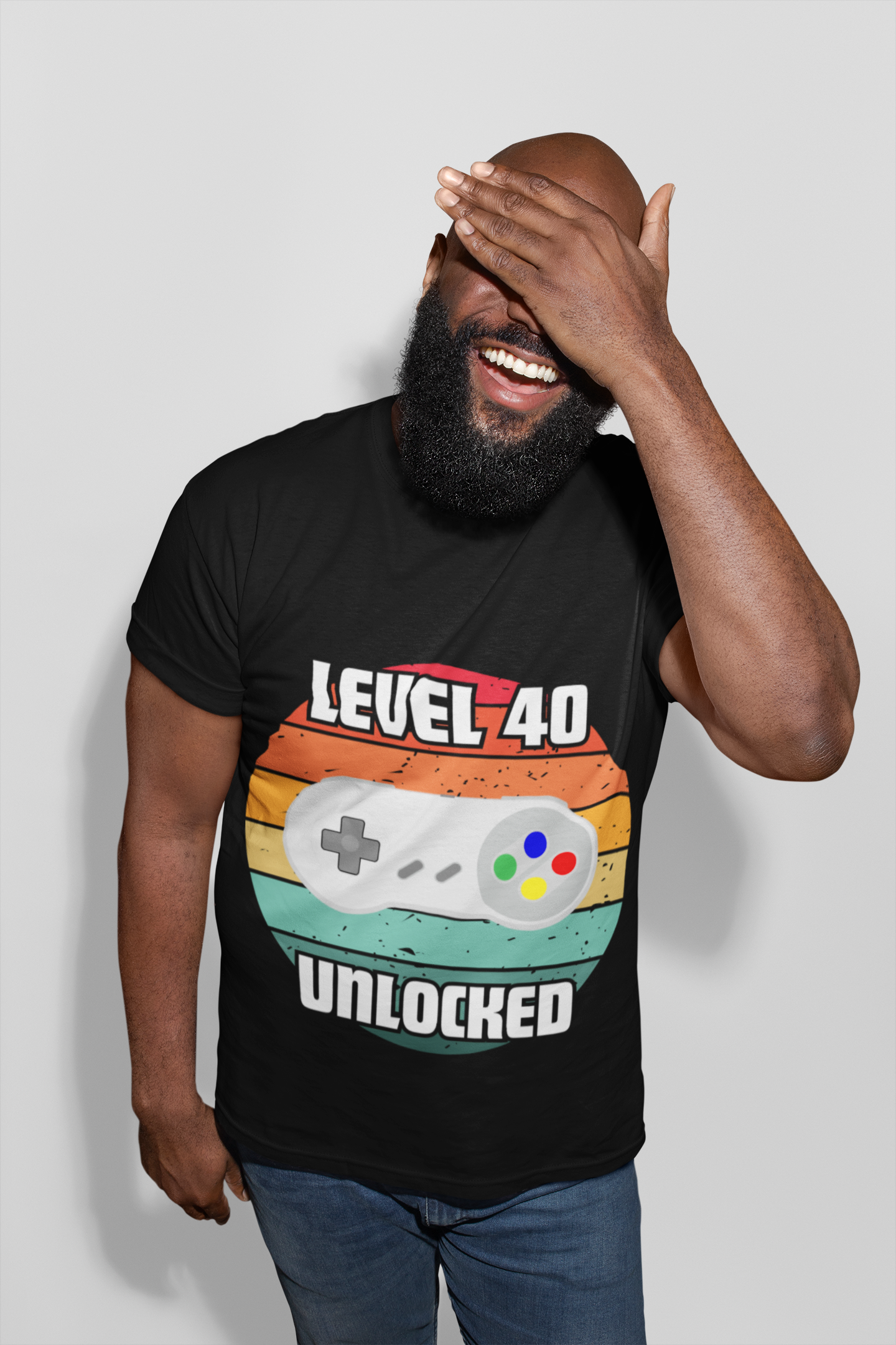 Gaming Level 40 Unlocked Tee - Unisex Heavy Cotton T-Shirt, Video Game, Gamer, Happy Birthday Shirt, Geek, Nerd, Retro