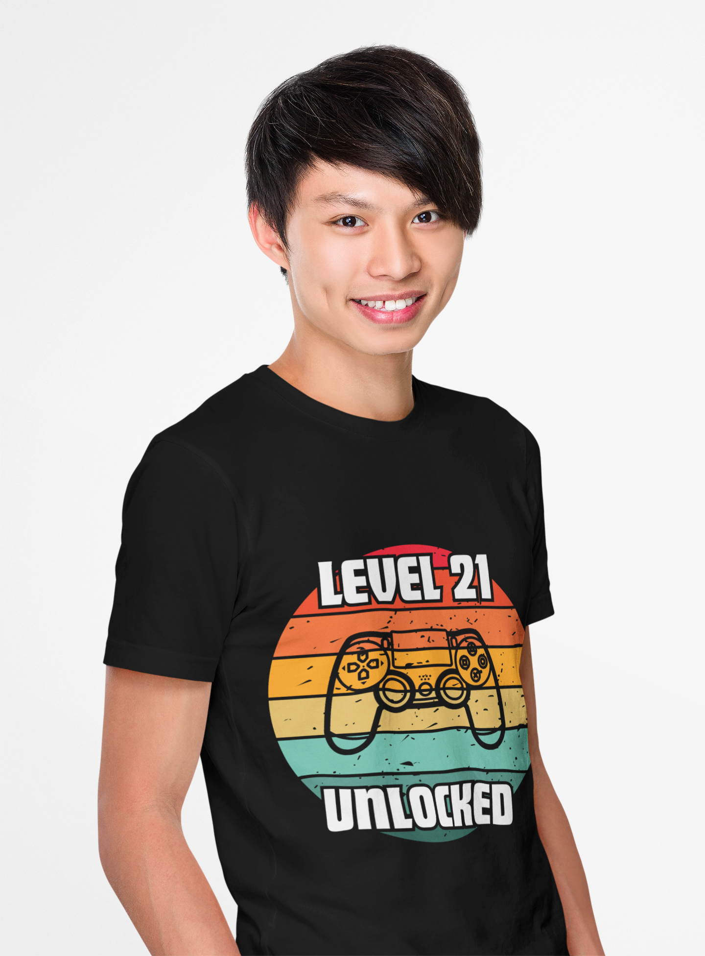 Gaming Level 21 Unlocked Tee - Unisex Heavy Cotton T-Shirt, Video Game, Gamer, Happy Birthday Shirt, Geek, Nerd, Retro