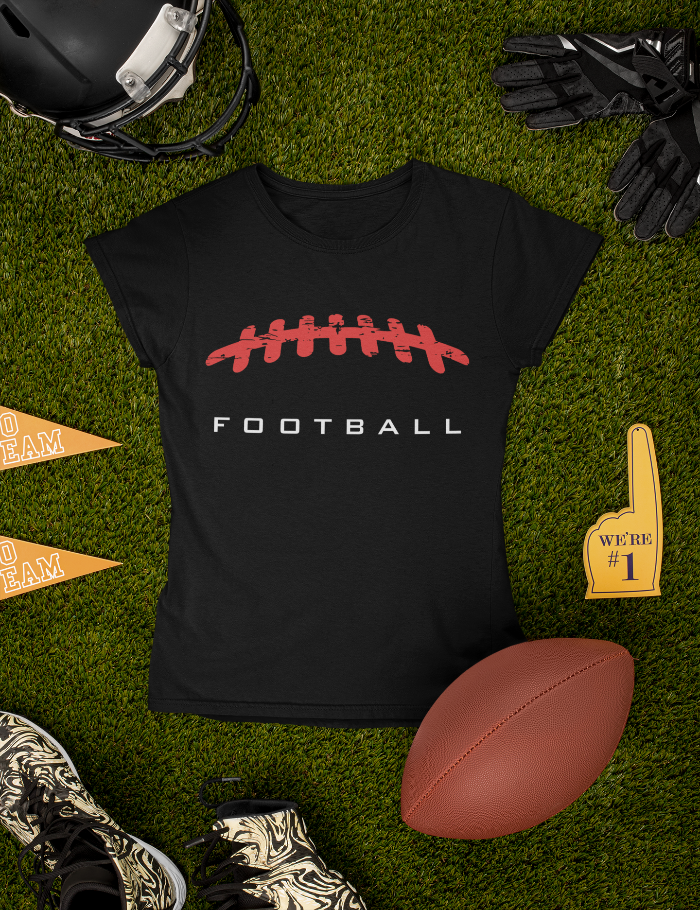 American Football Laces Unisex Heavy Cotton Tee, Perfect for Game Day, Sports Fans, Casual Wear, Gifts for Him, Birthdays, Tailgating