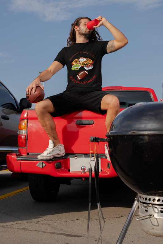 Sundays Are for Football & Snacks Tee, Unisex Cotton Shirt, Game Day Apparel, Fun Gift for Sports Lovers, Weekend Vibes, Super Bowl