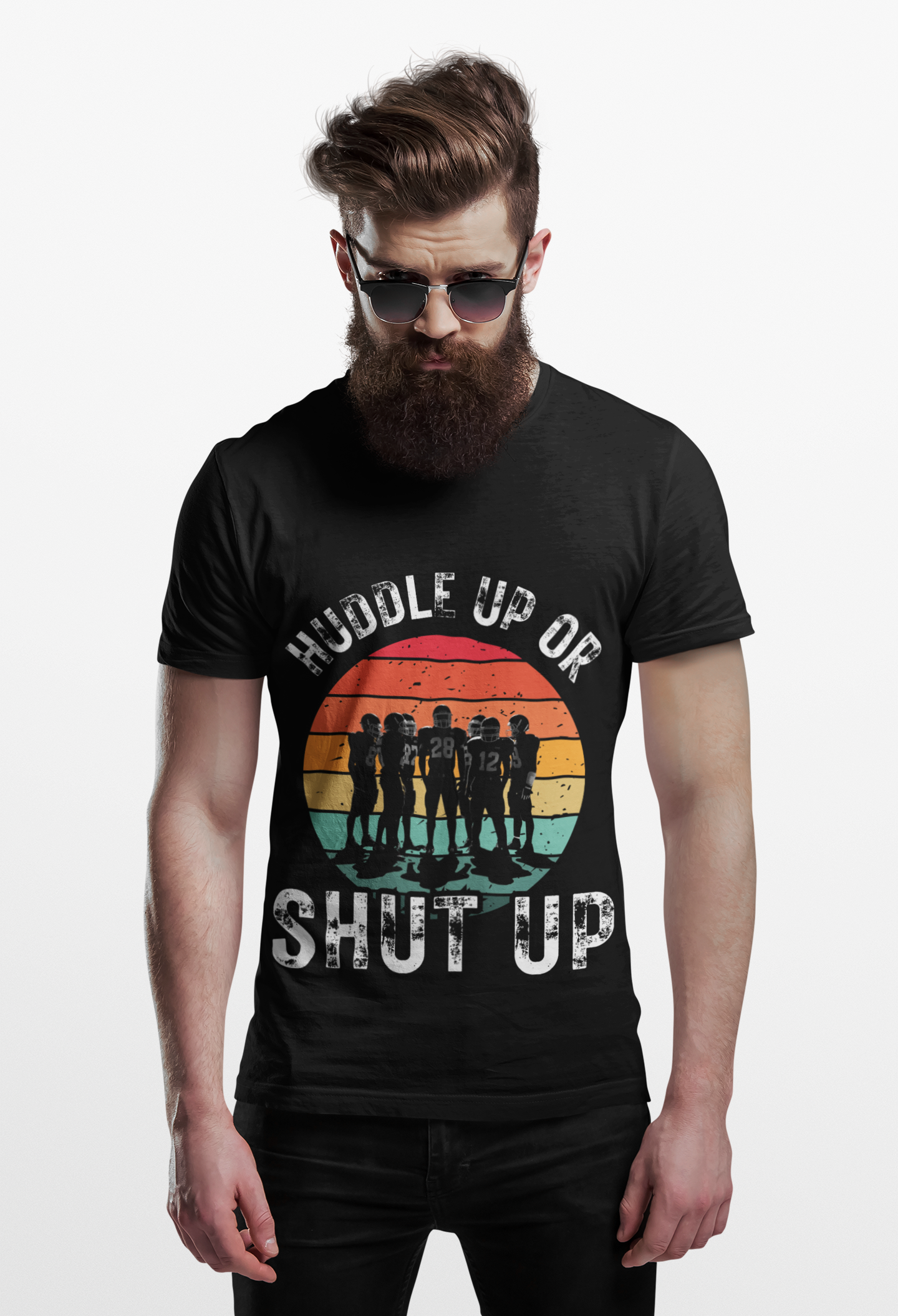 'Huddle Up Or Shut Up' Unisex Heavy Cotton Tee with Retro Design, Vintage Graphic Tee, Gift for Friends, Casual Wear, Summer Shirt, Funny T-Shirt, American Football
