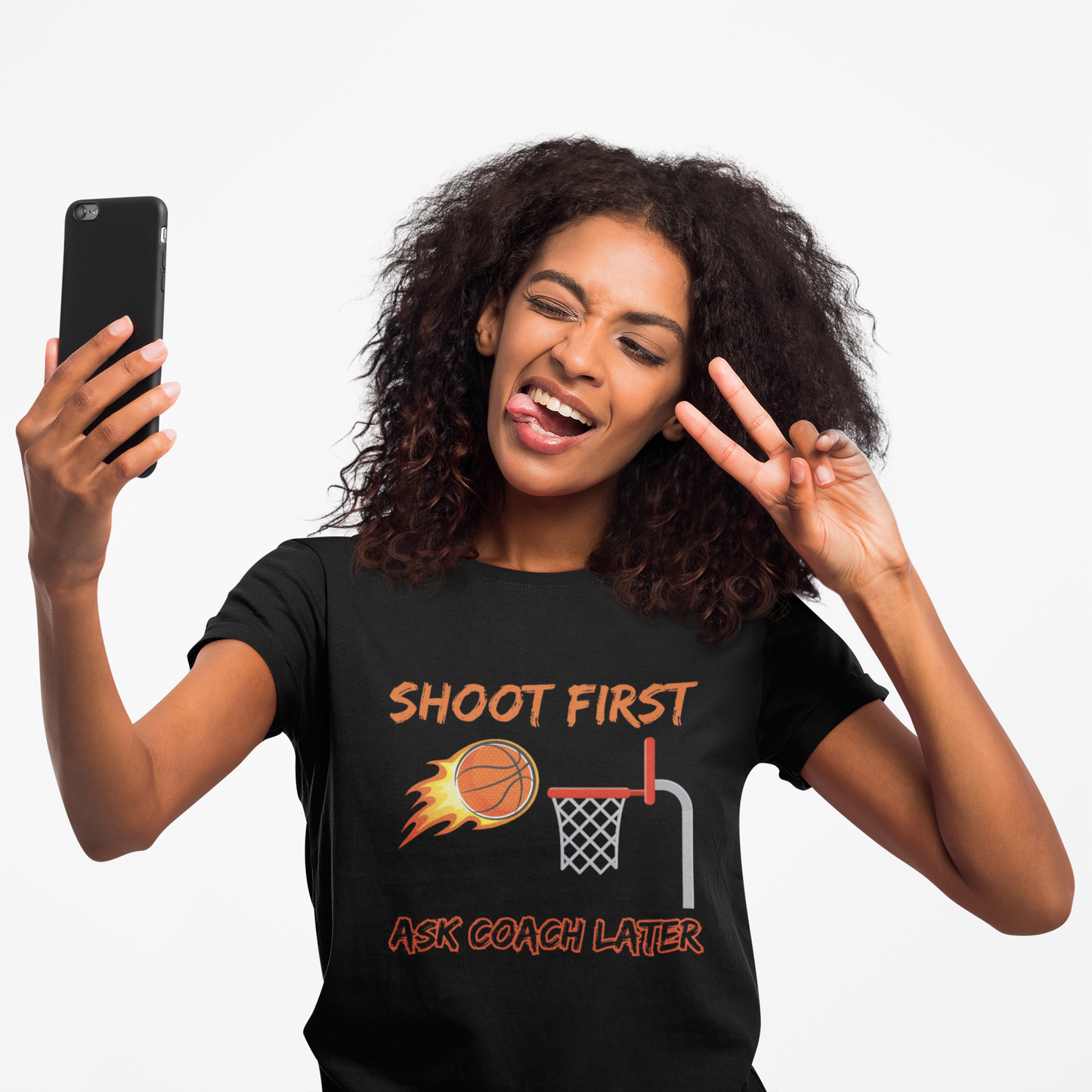 'Shoot First Ask Coach Later' Shirt Basketball Motivational T-Shirt - Unisex Athletic Tee,, Sportswear, Gift for Players
