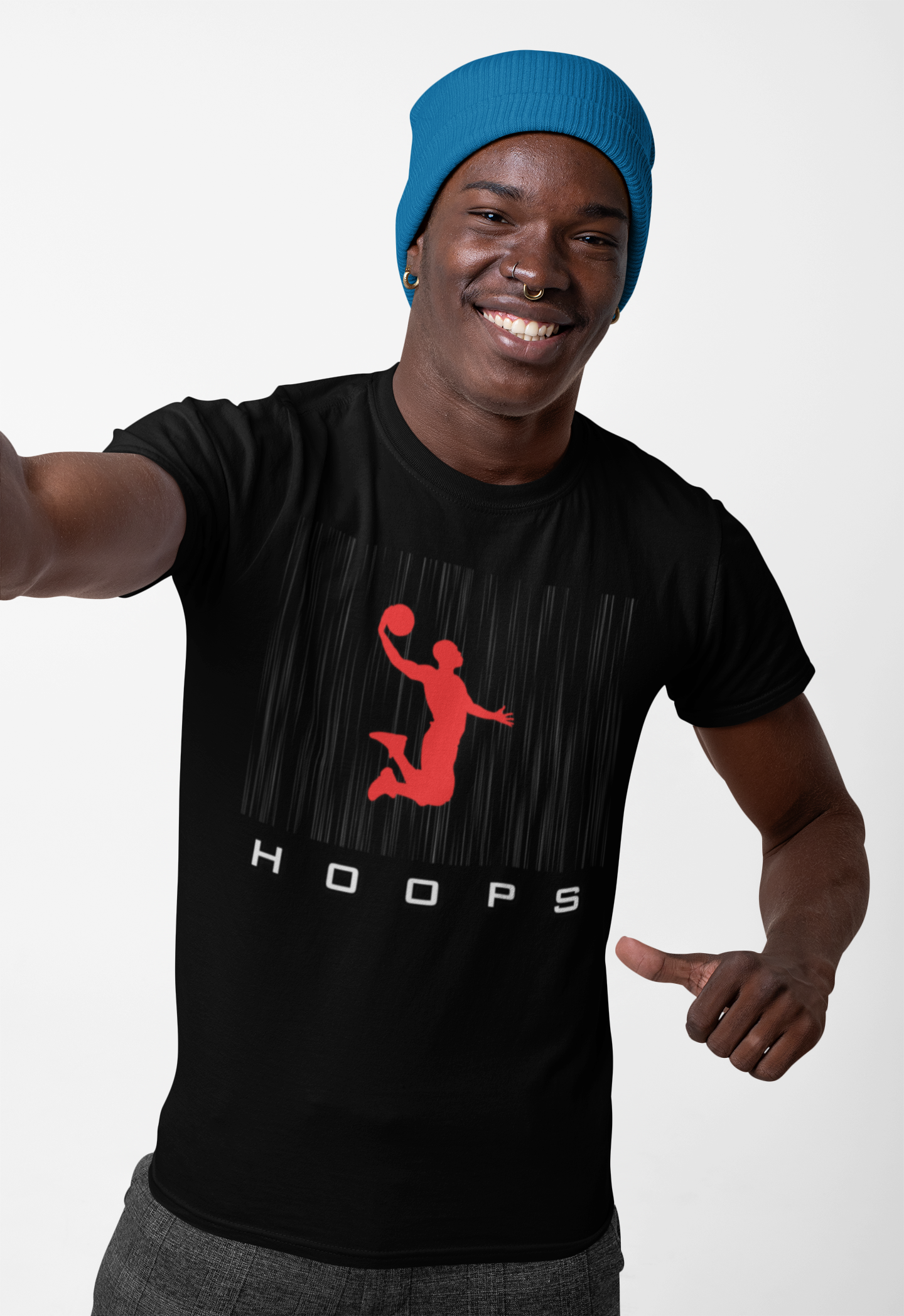 Hoops Player Silhouette Graphic Tee, Unisex Basketball Shirt, Sporty Cotton Tee, Gift for Athletes, Casual Wear, Basketball Fan Apparel