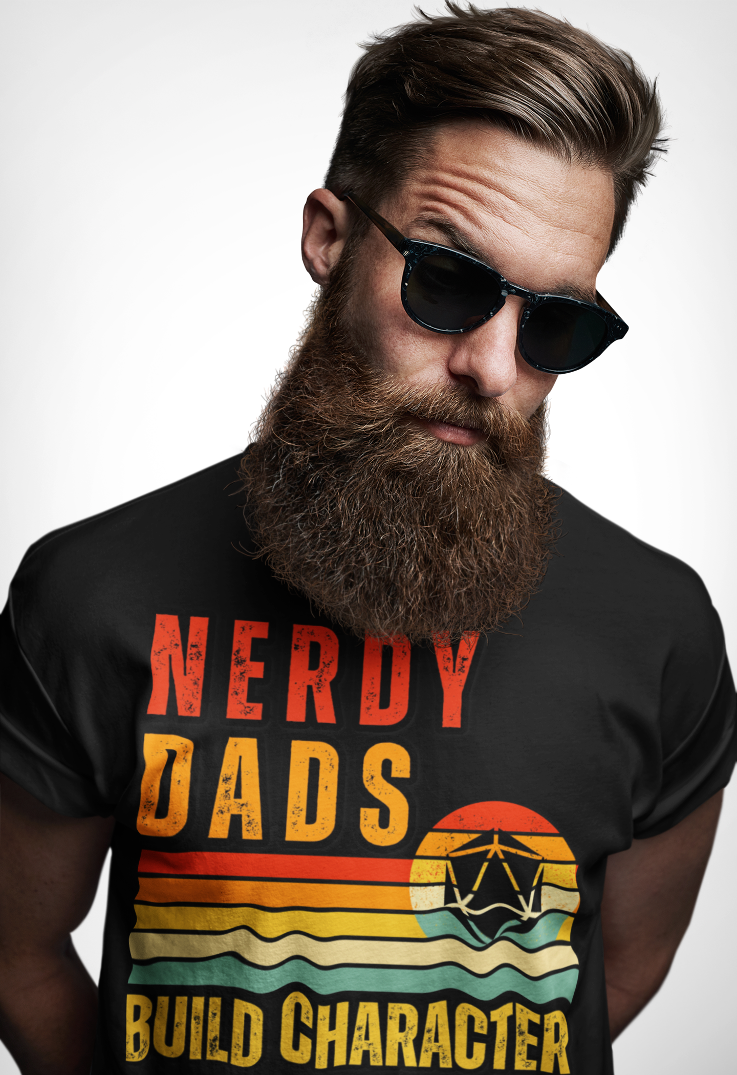 Funny 'Nerdy Dads Build Character' Tee - Perfect Gift for Father's Day, Casual Days, Parenting Humor, Unisex Cotton Shirt, Family Fun, Father, Dad, DND, RPG, TTRPG, Geek, Nerd