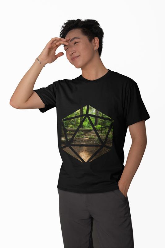 D20 Earth Element Nature-Inspired Graphic Tee | Adventure Shirt, Unisex Cotton Tee, Nature Lover Gift, Eco-Friendly Clothing, Casual Wear, DND, RPG, TTRPG, Geek, Nerd