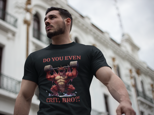Muscle Tee for D&D Enthusiasts | Gym Humor | Do You Even Crit Bro? | Workout Gift | Unisex Heavy Cotton Tee, Funny Gym Shirt, DND, RPG, TTRPG, Geek, Nerd, Dragon