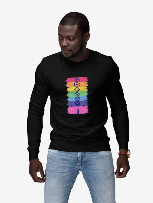 Safe Space Pride Month Rainbow Sword Dungeons and Dragons DND Unisex Heavy Blend Sweatshirt T-Shirt - RPG, TTRPG, Roleplaying, Geek, Nerd